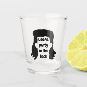 Custom Funny Mullet Illustration Shot Glass Schnapsglas