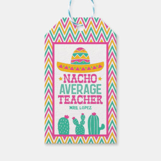 Custom Funny Nacho Average Teacher Cactus Zickzack Geschenkanhänger