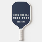 Custom Funny Navy Blue White Minimalist Modern Men Pickleball Schläger (Rückseite)