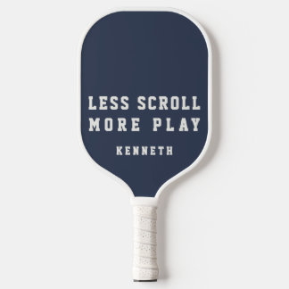Custom Funny Navy Blue White Minimalist Modern Men Pickleball Schläger