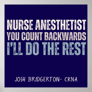 Custom Funny Nurse Anästhesie Sie zählen rückwärts Poster