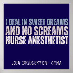 Custom Funny Nurse Anästhesist Sweet Dreams Poster