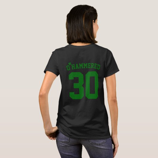 Custom Funny O Hammered Clover St Patrick's Day T-Shirt (Schwarz voll)