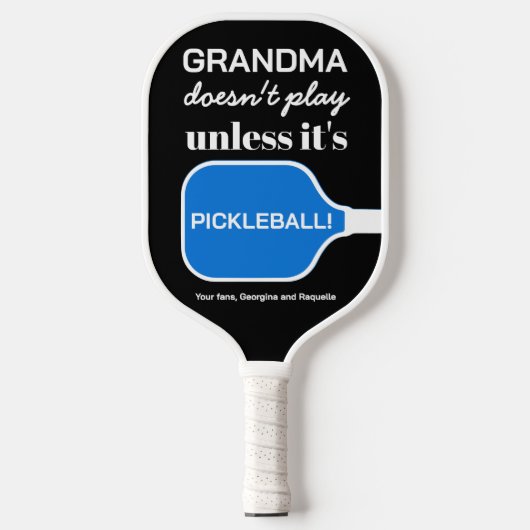 Custom Funny Oma Pickleball Spaß Typografie Schläger (Vorderseite)