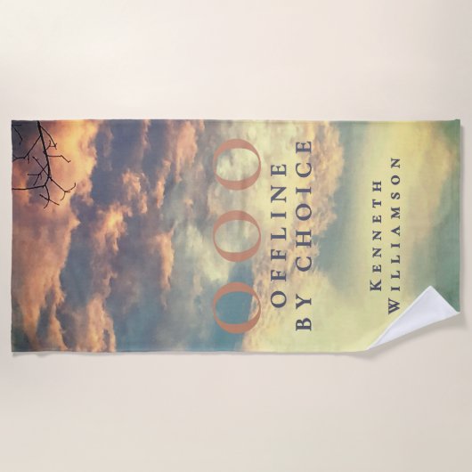 Custom Funny OOO Retro Summer Blue Sky Clouds Men  Strandtuch (Vorderseite)