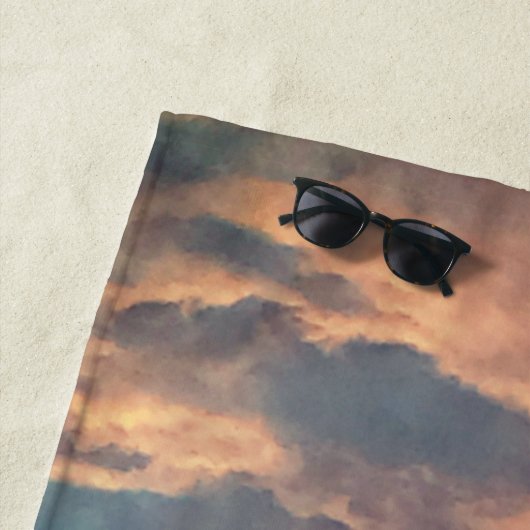 Custom Funny OOO Retro Summer Blue Sky Clouds Men  Strandtuch (Beispiel)