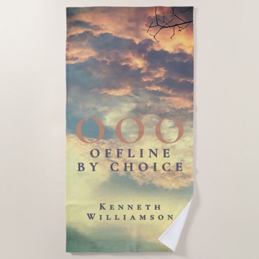 Custom Funny OOO Retro Summer Blue Sky Clouds Men  Strandtuch (Vorderseite)