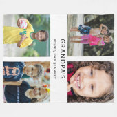 Custom Funny Opa Foto Collage Power Nickerchen Fleecedecke (Vorderseite (Horizontal))