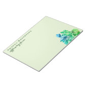 Custom Funny Pastel Green Watercolor Flowers Chic Notizblock (angewinkelt)