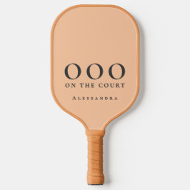 Custom Funny Peach Black OOO Minimalist Stylish  Pickleball Schläger