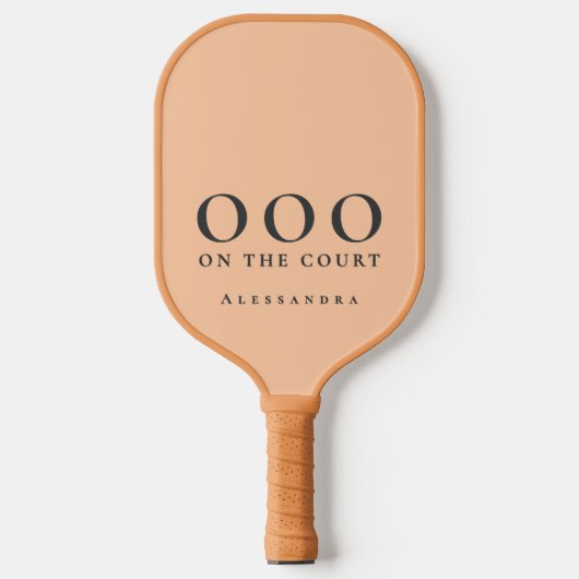 Custom Funny Peach Black OOO Minimalist Stylish  Pickleball Schläger (Vorderseite)