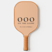 Custom Funny Peach Black OOO Minimalist Stylish  Pickleball Schläger (Rückseite)