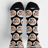Custom Funny Pet Foto Hundename Schwarz Socken (Oben)
