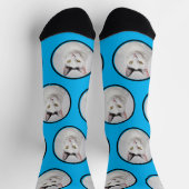 Custom Funny Pet Foto Muster Sky Blau Socken (Oben)
