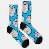 Custom Funny Pet Foto Muster Sky Blau Socken (Rechts)