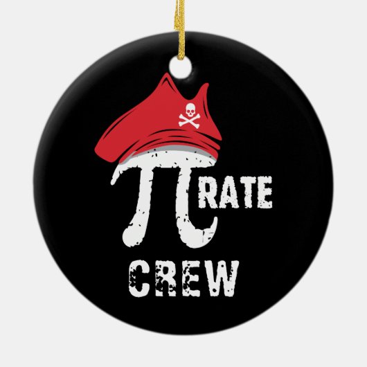 Custom Funny Pi Day Pirate Crew Keramik Ornament (Hinten)