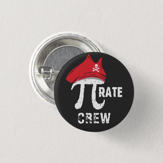 Custom Funny Pi Day Pirate Crew Matching Party Button (Vorne & Hinten)