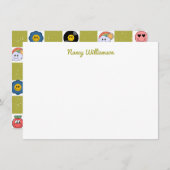 Custom Funny Quirky Designs Retro Art Muster Mitteilungskarte (Vorne/Hinten)