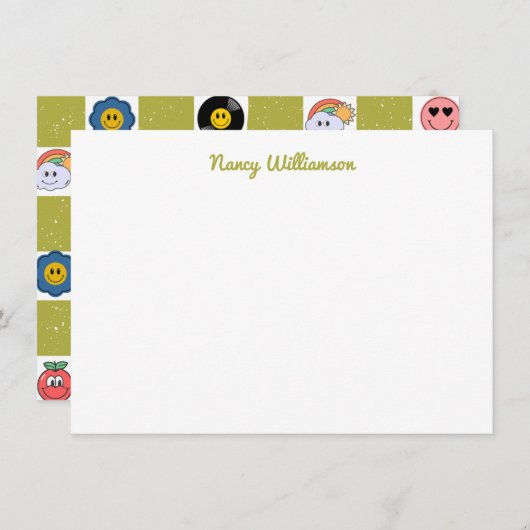 Custom Funny Quirky Designs Retro Art Muster Mitteilungskarte (Vorne/Hinten)