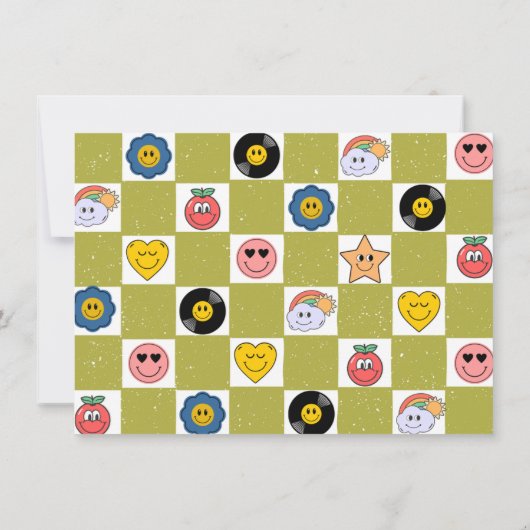 Custom Funny Quirky Designs Retro Art Muster Mitteilungskarte (Rückseite)