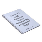 Custom Funny Quote Notebook für vergessene Mensche Notizblock (Rechte Seite)