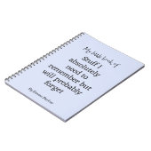 Custom Funny Quote Notebook für vergessene Mensche Notizblock (Linke Seite)