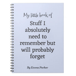 Custom Funny Quote Notebook für vergessene Mensche Notizblock