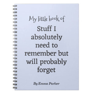 Custom Funny Quote Notebook für vergessene Mensche Notizblock