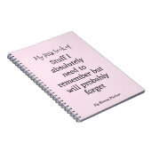 Custom Funny Quote Notebook für vergessene Mensche Notizblock (Rechte Seite)