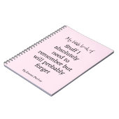 Custom Funny Quote Notebook für vergessene Mensche Notizblock (Linke Seite)