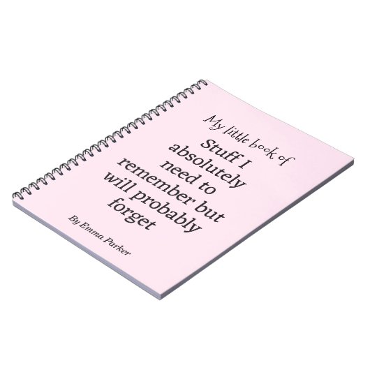 Custom Funny Quote Notebook für vergessene Mensche Notizblock (Linke Seite)
