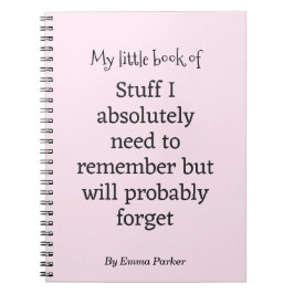 Custom Funny Quote Notebook für vergessene Mensche Notizblock