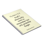 Custom Funny Quote Notebook für vergessene Mensche Notizblock (Rechte Seite)
