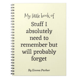 Custom Funny Quote Notebook für vergessene Mensche Notizblock