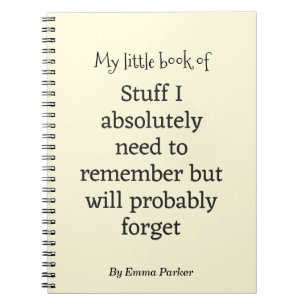 Custom Funny Quote Notebook für vergessene Mensche Notizblock