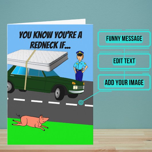 Custom Funny Redneck Matress Joke Geburtstag Karte