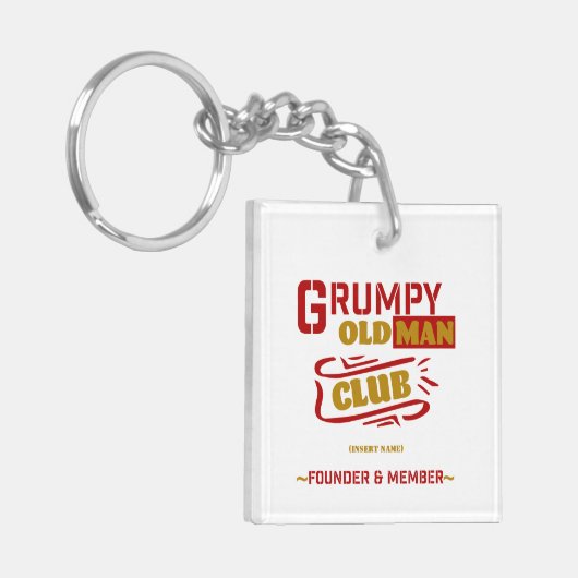 Custom Funny Schlüsselanhänger - Grumpy Old Man Cl (Vorderseite links)