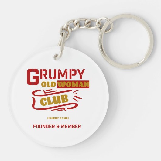 Custom Funny Schlüsselanhänger - Grumpy Old Woman (Rückseite)