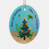 Custom Funny Seas and Greetings Ocean Holiday 2024 Keramik Ornament (Rechts)