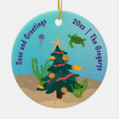 Custom Funny Seas and Greetings Ocean Holiday 2024 Keramik Ornament (Vorne)