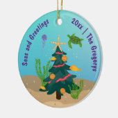 Custom Funny Seas and Greetings Ocean Holiday 2024 Keramik Ornament (Links)