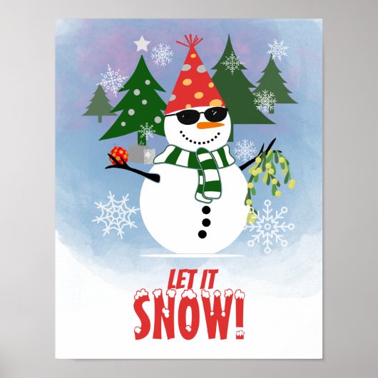 Custom Funny Snowman Party Weihnachtsbaum Poster (Vorne)