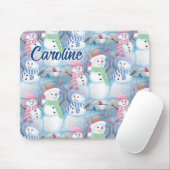 Custom Funny Snowmen Weihnachtsbaum String Lights Mousepad (Mit Mouse)