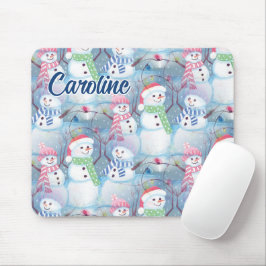 Custom Funny Snowmen Weihnachtsbaum String Lights Mousepad