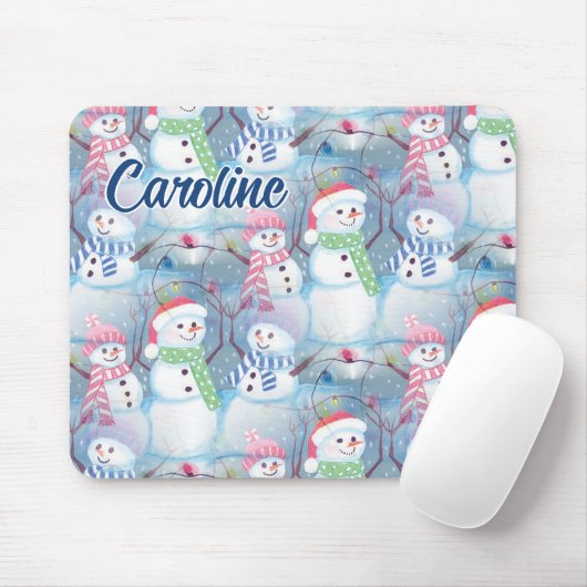 Custom Funny Snowmen Weihnachtsbaum String Lights Mousepad (Mit Mouse)