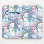 Custom Funny Snowmen Weihnachtsbaum String Lights Mousepad (Vorne)