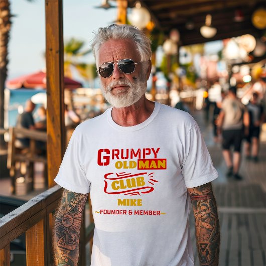 Custom Funny T - Shirt - Grumpy Old Man Club