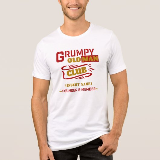 Custom Funny T - Shirt - Grumpy Old Man Club (Vorderseite)