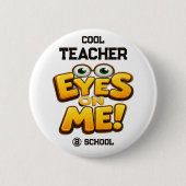 Custom Funny Teacher Gifts Personalized by School Button (Vorderseite)