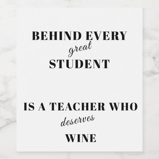 Custom Funny Teacher Weinetikett (Einzelnes Label)